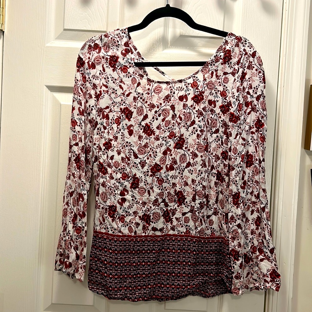 Red Flowered Blouse